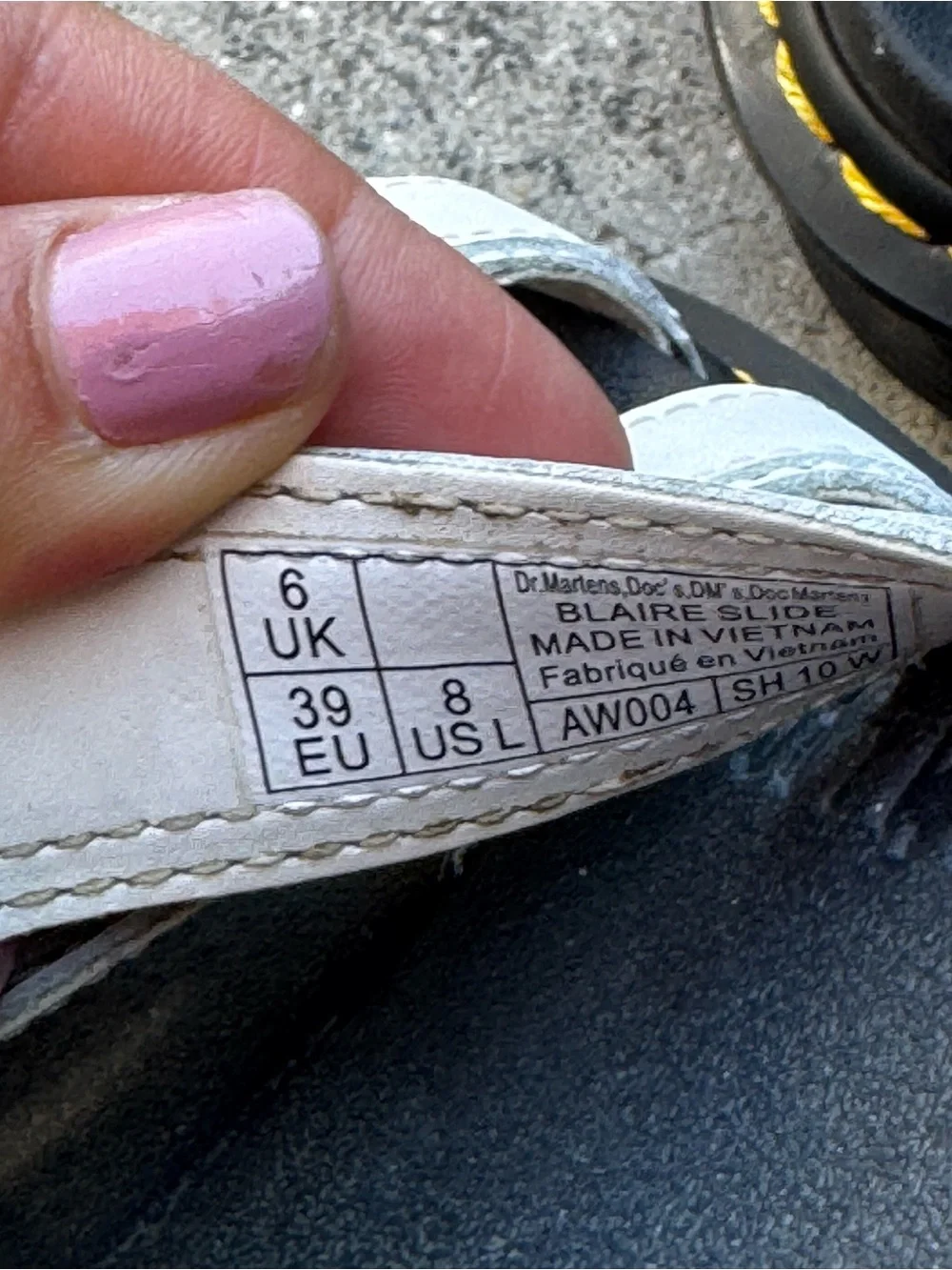 Dr. Martens Blaire White Leather Platform Slide Sandals size 8